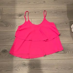 Lush hot pink tiered tank top